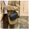 Solid Plaid Crossbody Bags For Women, Chain Decor Fashion Shoulder Bag Ladies Handbag For Daily Used