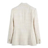 TRZA Women Fashion Tweed Double Breasted Blazer Coat Vintage Long Sleeve Flap Pockets Female Outerwear Chic Veste Femme