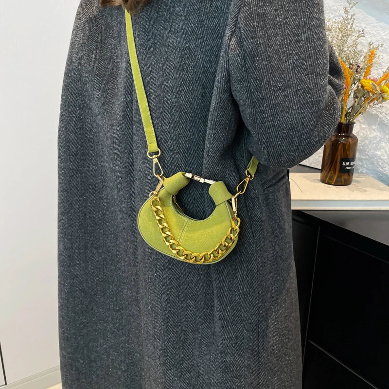LEFTSIDE Mini PU Leather Saddle Shoulder Bag for Women 2024 Winter New Trend Y2K Handbags and Purses Females Crossbody Bags