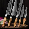 HEZHEN 1-5PC Knife Set Professional Damascus Steel  Chef Santoku Bread Utility Paring Cook Knife For Meat Sharp Kitchen Knife