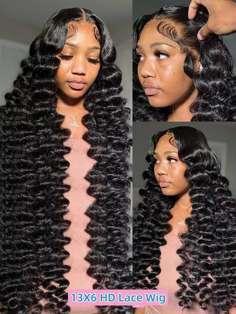 13x6 Hd Lace Frontal Wig Loose Deep Wave Curly Human Hair 100% Preplucked 13x4 Water Wave Front Wigs For Black Women Brazilian