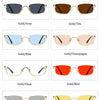 Half Frame Square Sunglasses for women Luxury Brand Small Metal Retro Rectangle Black Sun Glasses Woman Fashion Eyewear