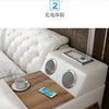 MANBAS Tech Smart Multifunctional Bed Frame with Genuine Leather, Bluetooth Speaker, and Massager Ultimate Soft Lit Tatami Camas