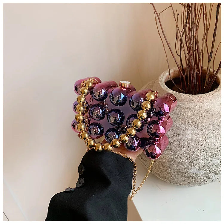 Mini Gold Chain Crossbody Bags for Women 2024 Y2K Korean Fashion Lady Evening Party Shoulder Bag Handbags and Purses