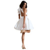 High Quality White Women Prom Dresses Slim Fit Above Knee Length Sleeveless Sexy Backless Sweet Simple Evening Party Gowns