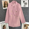 Spring Autumn High Quality Long Sleeve Female Blazer Double Button Jacket Ladies Business Work Wear Formal Coat Women Outerwea