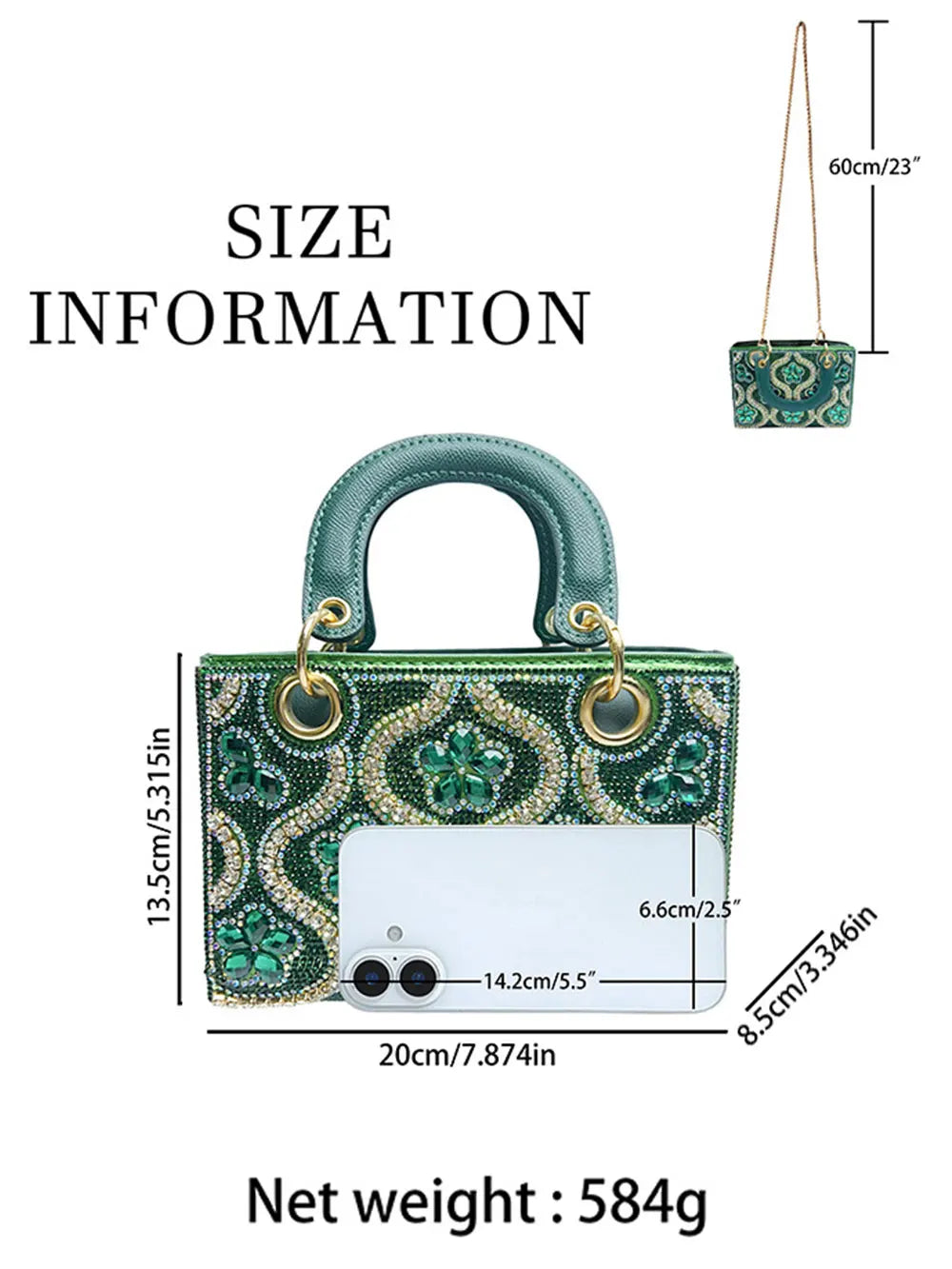 Luxury Women's Evening Bag Handmade Shiny Diamond Decoration Fashion Crossbody Shoulder Bags Women Handbags for Wedding Party