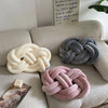 Inyahome Handmade Knot Throw Pillows for Couch Soft Decorative Knotted Comfort Pillow Cushion for Home Sofa Bedroom Decor Blue