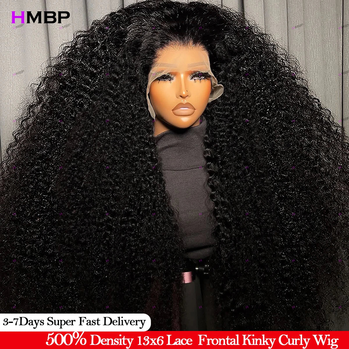 500 Density Glueless Wigs Human Hair Kinky Curly 13x6 Hd Lace Frontal Wig Brazilian 100% Human Hair Preplucked Wigs For Women