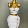 2025 New Arrival High Quality Women Sexy Bandage Tops Fashion Pencil Skirts Set Nightclub Party Celebrate Women's Set