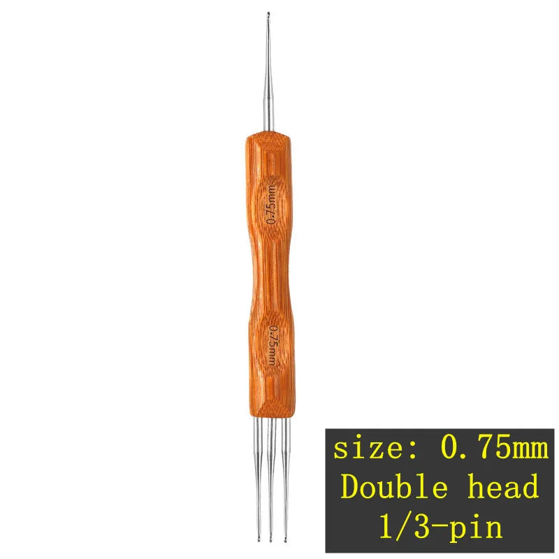 1pcs Wooden Crochet Dreadlocks Braid Needle Feather Wig Hook Needles Threader Knitting Hair Crochet Needles Hair Extension Tools