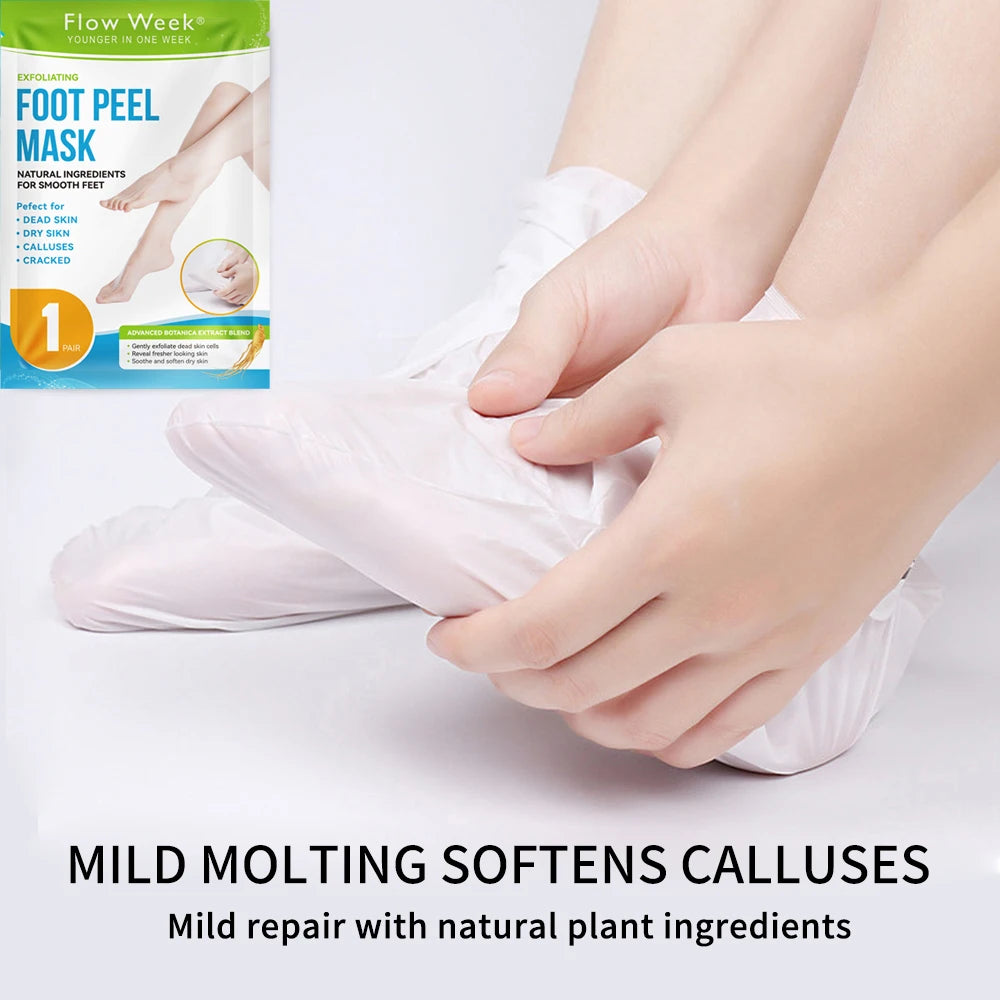 FlowWeek Exfoliating Foot Mask-Skin Exfoliating Foot Mask For Dry,Chapped Feet,Calluses,Dead Skin Remover, Exfoliant