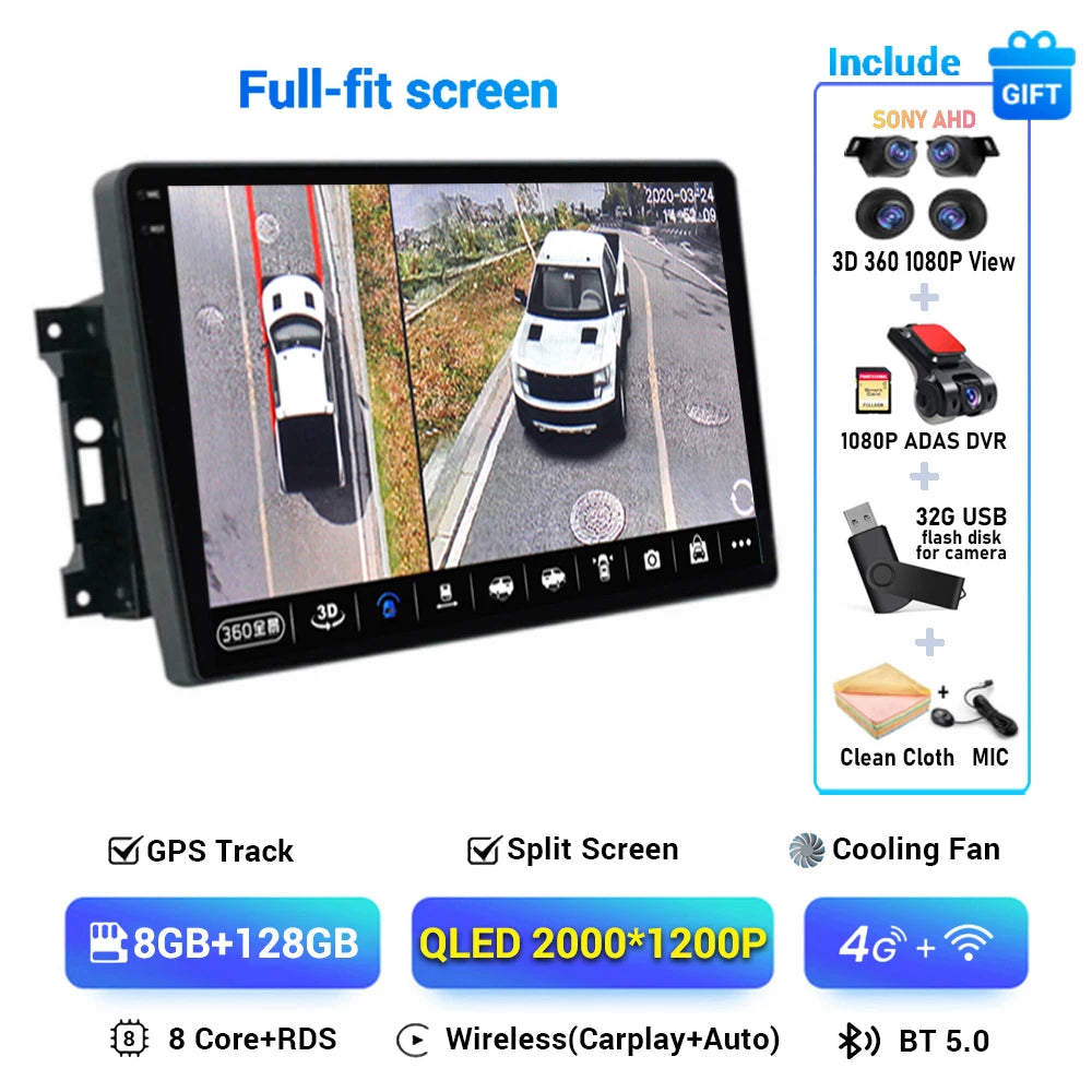 Android 14 Auto Car Radio For Jeep Compass Grand Cherokee Wrangler Chrysler Sebring Town Country Dodge Charger Multimedia Player