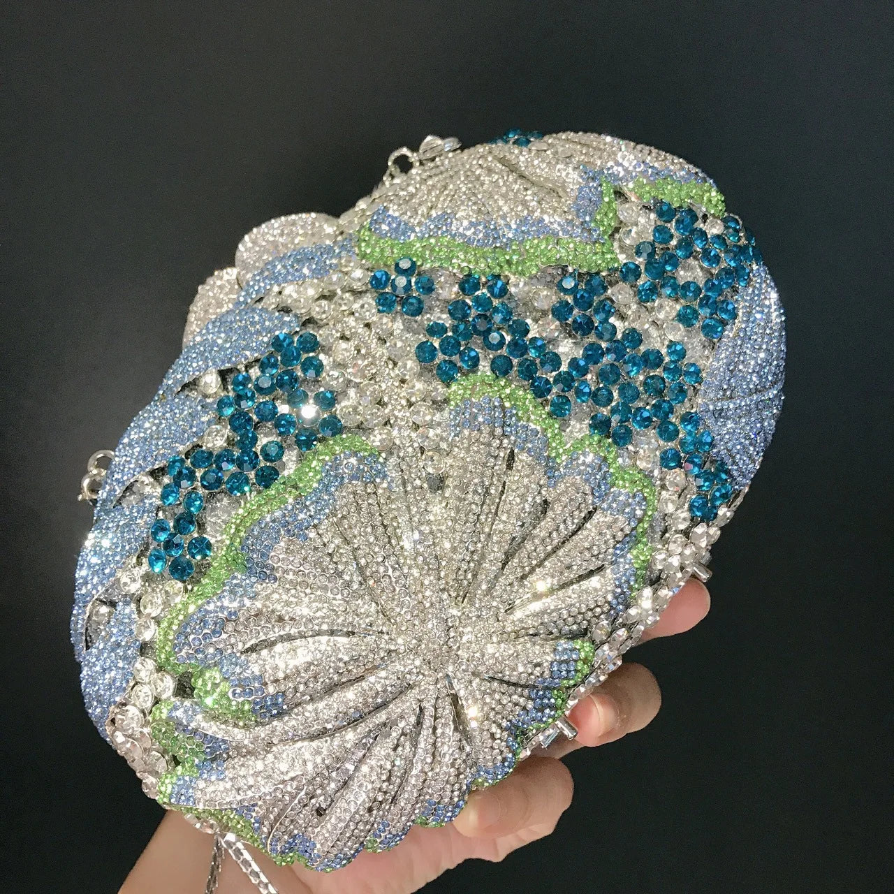 Crystal Wrap Diamond Banquet Clutch Bag Bridal Handbag Flower Rhinestone Evening Bag Metal Chain Diamond Bag Women Vintage Bag