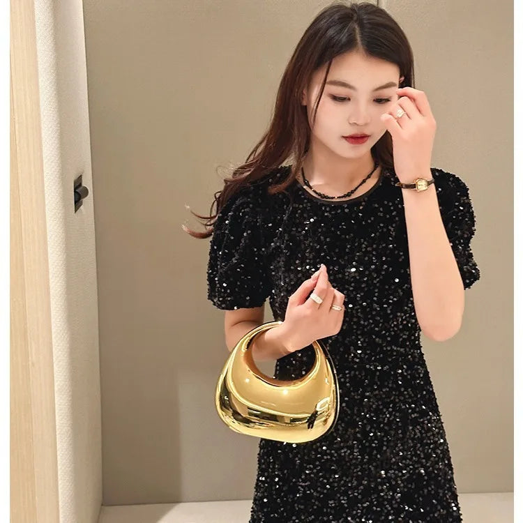 Luxury Designer Evening Clutch Clear Acrylic Women Handbags Fashion Shoulder Bag Half Moon Wedding Purses Party Tote Ladies 2025