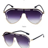 Oversized Hollow One-Piece Sunglasses Women Big Frame 2024 Luxury Brand Special-Shaped Sun Glasses For Ladies Eyewear Shades