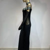 Summer Bandage Dress 2024 Women Celebrity Sexy Diamonds Crystal Black Maxi Long Bodycon Elegant Evening Club Party Dress