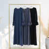 2025 Premium Nida Ruffle Sleeves Women Muslim Dress with Front Zipper Ramadan Abaya Islam Clothing Maxi Dress Female Modest Robe
