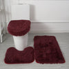3PCS/set Solid Color Home Carpets Toilet Lid Cover Rugs Kit Non-slip Foot Mat for Bathroom Floor Bath Rug Foot Mat
