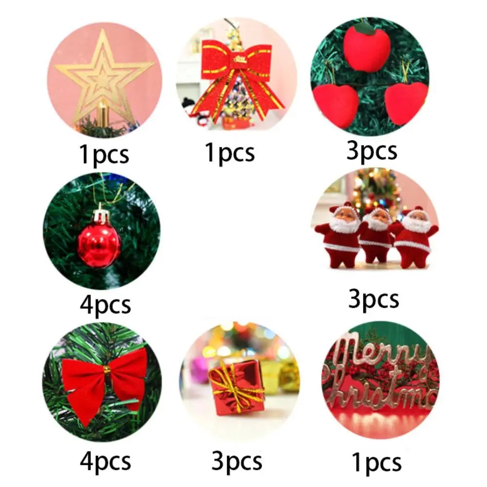 30/45cm Mini Christmas Tree New Year Gift Party Decoration Artificial Christmas Tree LED Light DIY Handicraft Xmas Tabletop Tree