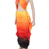 Beyprern Tropical Goddess Halter Neck Crop Top And Maxi Skirt Set Summer Women's Tie Dye Ruched Two-Piece Dress Night Clubwear