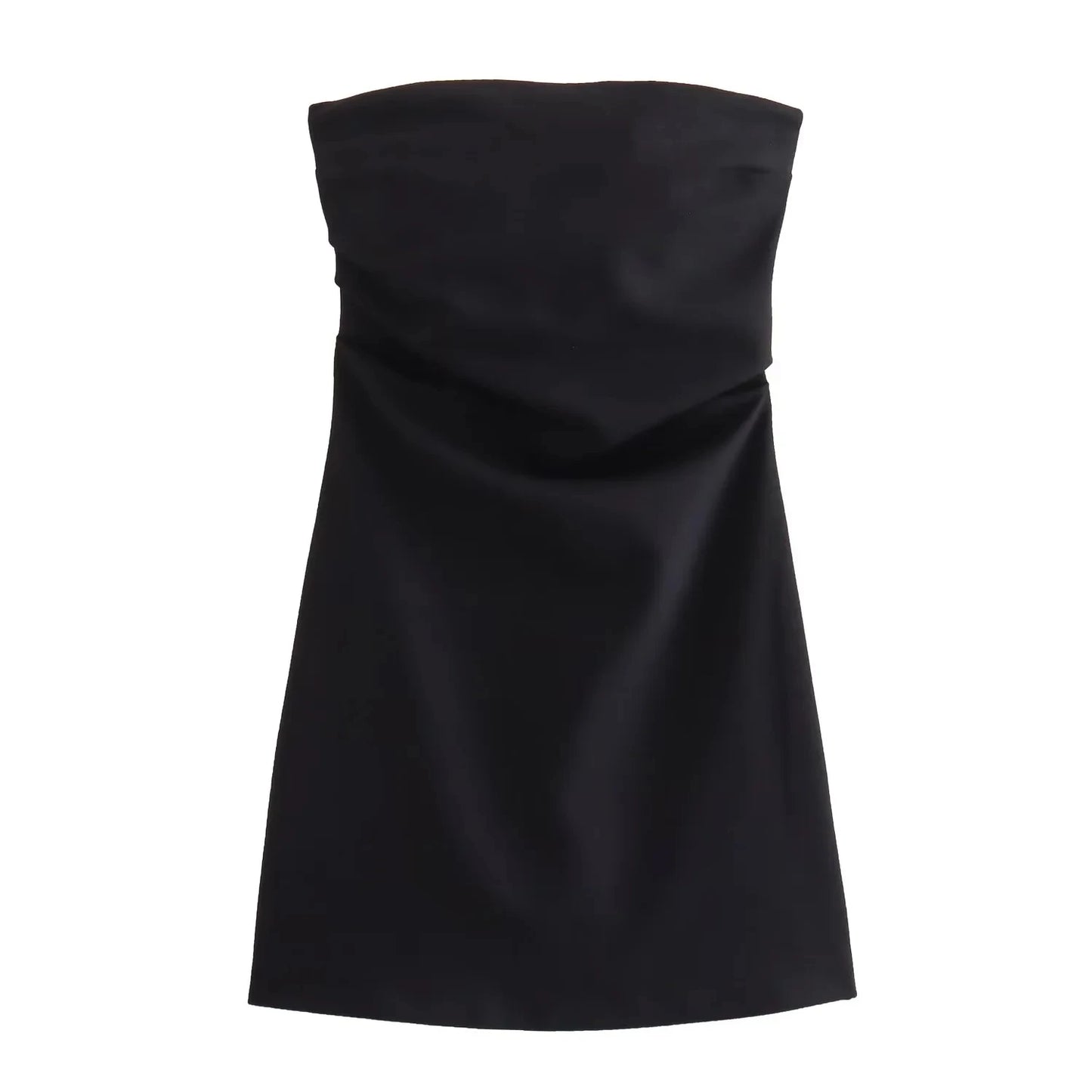 TRAF Dress Women Off Shoulder Corset Short Dresses Ruched Backless Blue Black White Dress Woman Sexy Bodycon Party Dresses