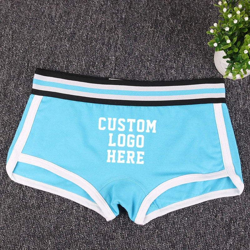 NEW Custom Underwear Girls Cotton Boyshorts Female Underwear Girls Gift Ladies Personalized Boxer Panties Breathable Women's