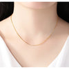 14k Orginal Gold Color Necklace Chain for Women Box Chain Snake Bone/starry/Cross Chain 18 Inches Necklace Fine Jewelry Gifts