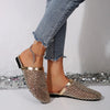 Women Slippers Summer 2025 New Luxury Brand Slippers Lightweight Round Head Shoes Water Diamond Large Flat Sandals Slides Women