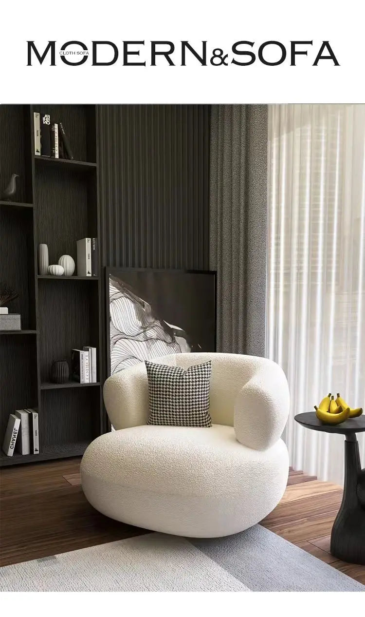 Small unit living room balcony leisure small sofa lamb wool single sofa ins style lazy sofa chair