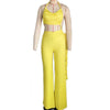 FAGADOER Sexy Ruched Patchwork Bodycon Jumpsuits for Woman Halter Sleeveless Wide-leg Romper Female Streetwear Overalls 2025 New