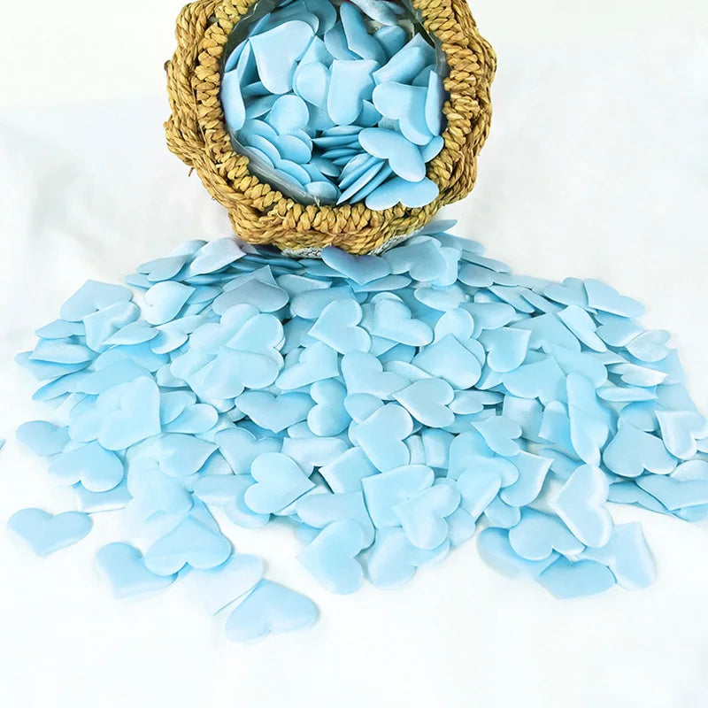 100/200Pcs Artificial Love Heart Petals Valentine's Day Wedding Party Confetti Petals Sponge Satin Fabric Table Bed Decorations
