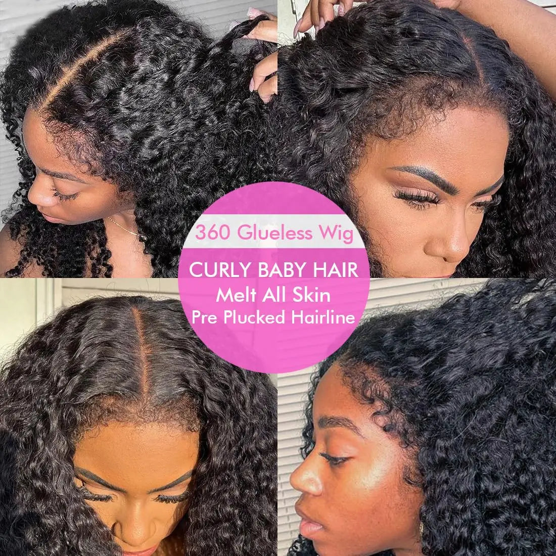 Deep Wave Human Hair Wig 360 Full Lace Hidden Strap Pre Plucked Glueless Natural Look Invisible Band Wig For Black Women