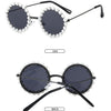 New Children's Circle Form Sunglasses Girl Decorative Pearl Frame Fashion Sun Glasses Cute Baby Outdoor Sunshade Eyewear UV400