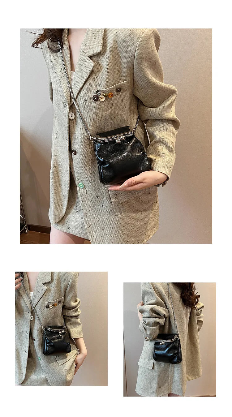 Trendy Korean Fashion Mini Square Bag Vintage Streetwear Elegant Crossbody Bags Casual Y2k Aesthetic Shoulder Handbags for Women