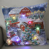 45cm Glowing Santa Claus Pillowcase with Led Lights 2023 New Year Decoration for Home Christmas Ornament Decor Led Cushion Cover