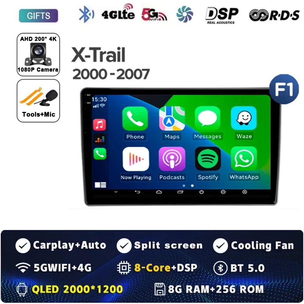 Android 14 Carplay Auto For Nissan X-Trail X Trail X - Trail 1 T30 2000 - 2007 Car Radio Multimedia Video Player Navigation GPS