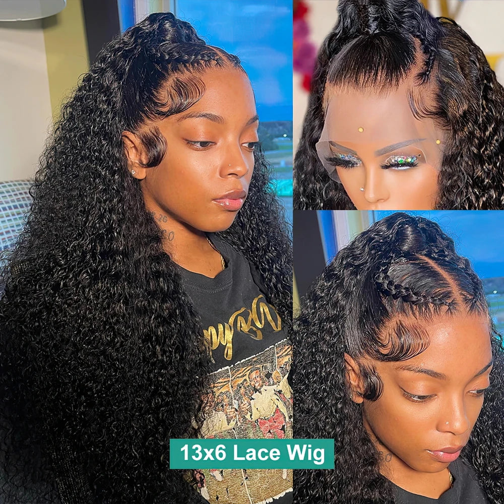 13x6 13x4 Deep Wave Frontal Wig Snug Fit Transparent 30 Inch Invisible Strap 360 Full Hd Lace Front Wig Glueless Wig Human Hair