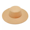 1PC Women Elegant Flatcap Wide Brim Felt Hat Flat-top Panama Retro Church Derby Cap French Hepburn Style Dame Hat