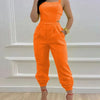 New Summer Fashion Printed Sleeveless Jumpsuit Sexy Hollow Backless Lace Up Long Jumpsuits Elegant Casual Jumpsuit With Pocket
