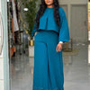 Spring Clothes for Women 2 Piece Sets Women Outfit Lantern Sleeves Suit with Wide Pants and Top High Street Ladies Elegant Sets