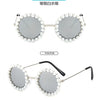 New Children's Circle Form Sunglasses Girl Decorative Pearl Frame Fashion Sun Glasses Cute Baby Outdoor Sunshade Eyewear UV400