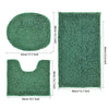3-piece bathroom chenille floor mat, absorbent anti slip bathroom carpet, bathroom U-shaped foot mat, toilet lid, TPR anti slip