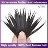 JSNME Micro Feather New hair extensions 100% Real Natural Human Hair Comfort Invisible 14-28 inch Black Brown Blonde 613 color