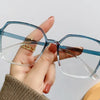 Fashion Anti Blue Light Glasses Ultra-Light Transparent Korean Gradient Big Square Frame Men Women Eye Protection Spectacles