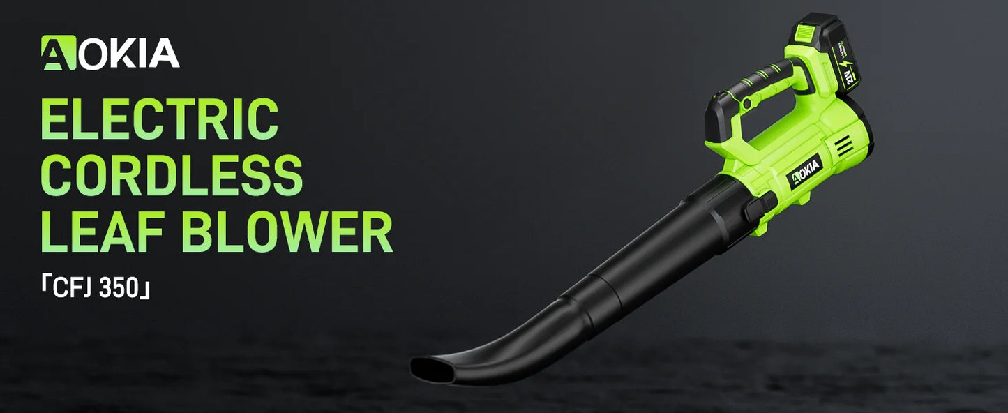 Cordless Leaf Blower 6-Speed Electric Blower with Battery Charger Turbo Motor Dual Tubes Lightweight for Lawn Patio Snow Removal