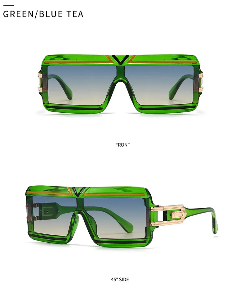 Modern Luxurious Sunglasses for Men Women Square Gradient Designer Unisex Brand Glasses Glamour Fashion Shades UV400