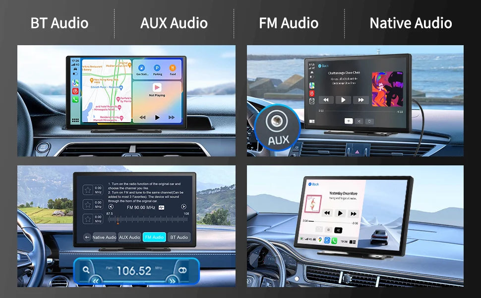 9'' Imagebon A8Pro ADAS Wireless Carplay & Android Auto Dash Cam 4K Rearview Camera 24h Park Monitor GPS Navigation Car DVR
