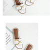 Summer Women Slippers Leather Square Toe Women Flats Flip Flops Designer Ladies Slides Sandals Women Shoes Luxury Sandals