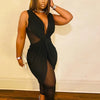 Female Jumpsuit Summer One Piece Ladies Mesh Jumpsuit V Neck Sleeveless Sexy Jumpsuit Woman Wholesale Dropshipping